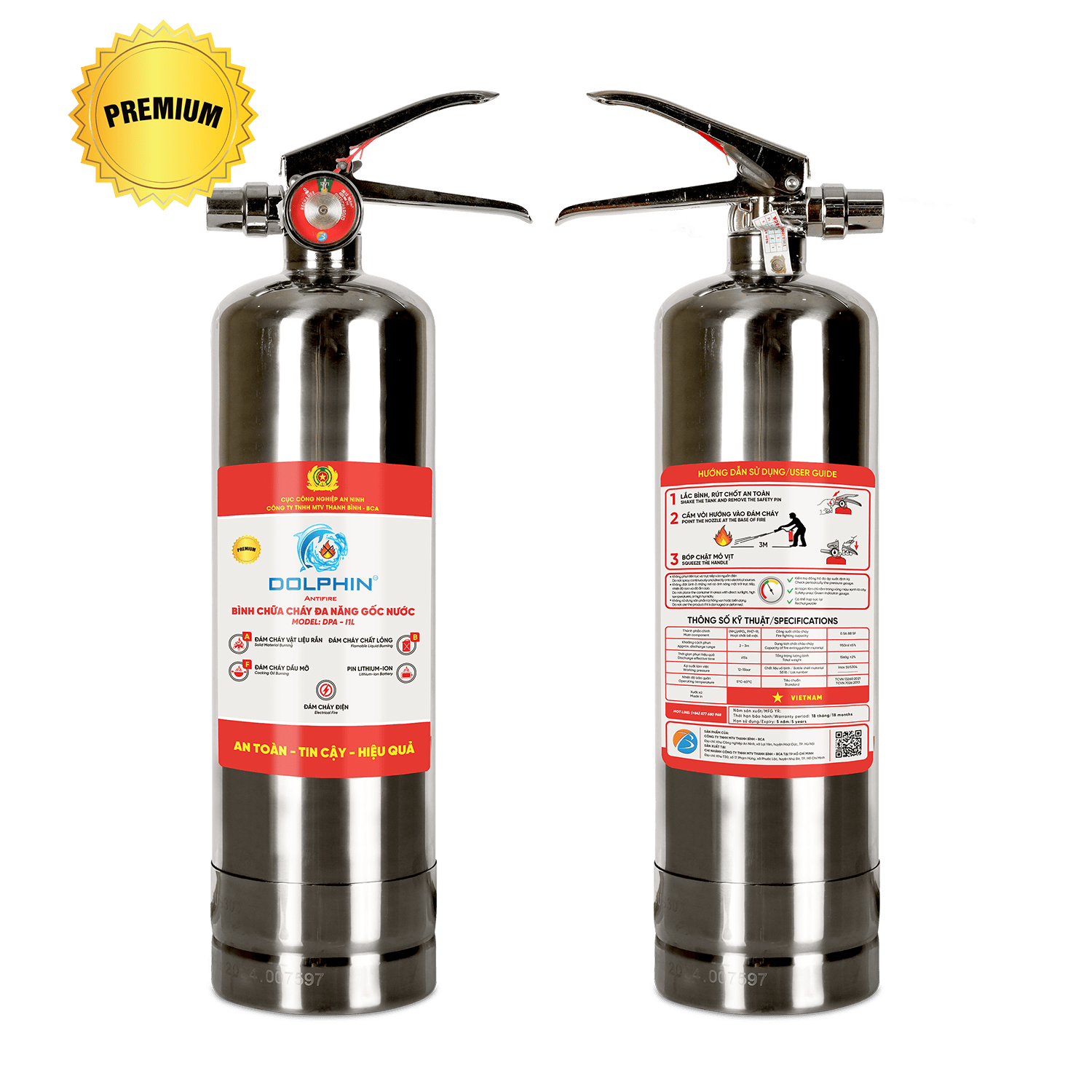 Bình chữa cháy đa năng gốc nước Dolphin DPA-I1L